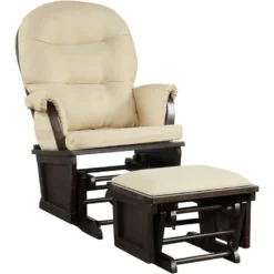 Fauteuil à Bascule Avec Repose-pieds, Coussin Amovible Idéal