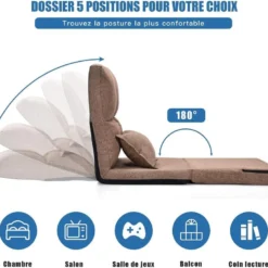 Chaise Longue Réglable Fauteuil Relax De Sol Matelas Pliant, Canapé Paresseux 9 Chaise Longue Réglable Fauteuil Relax De Sol Matelas Pliant, Canapé Paresseux -Promos Fauteora Magasin fauteuil 20920467