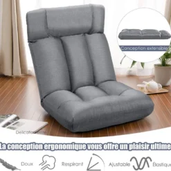 Canapé Paresseux Sur Plancher Avec Dossier à Angle Ajustable Sur 5 Positions Pliable 9 Canapé Paresseux Sur Plancher Avec Dossier à Angle Ajustable Sur 5 Positions Pliable -Promos Fauteora Magasin fauteuil 20920497