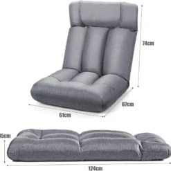 Canapé Paresseux Sur Plancher Avec Dossier à Angle Ajustable Sur 5 Positions Pliable 11 Canapé Paresseux Sur Plancher Avec Dossier à Angle Ajustable Sur 5 Positions Pliable -Promos Fauteora Magasin fauteuil 20920501