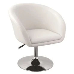 Fauteuil Siège Chaise Design Lounge Pivotant Cuir Synthétique Blanc 1109020