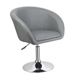 Fauteuil Siège Chaise Design Lounge Pivotant Cuir Synthétique Gris 1109024/2