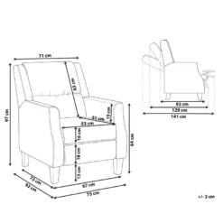 Fauteuil De Relaxation En Velours Beige Taupe EGERSUND -Promos Fauteora Magasin fauteuil 21041961
