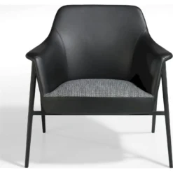 Fauteuil De Salle à Manger Rembourré En Tissu Et Similicuir Structure Acier -Promos Fauteora Magasin fauteuil 21097131