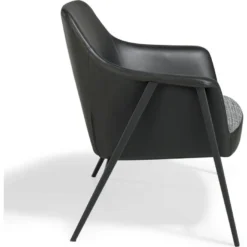 Fauteuil De Salle à Manger Rembourré En Tissu Et Similicuir Structure Acier -Promos Fauteora Magasin fauteuil 21097133