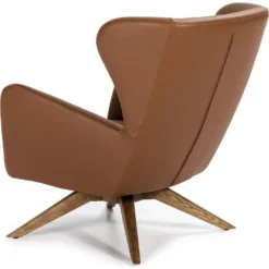 Fauteuil Tournant à 360 º Rembourré En Similicuir Pieds Bois Massif -Promos Fauteora Magasin fauteuil 21097303