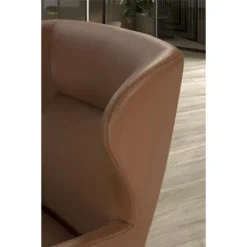 Fauteuil Tournant à 360 º Rembourré En Similicuir Pieds Bois Massif -Promos Fauteora Magasin fauteuil 21097309
