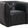 Fauteuil Moderne Revêtement Matelassé Losania Simili Noir