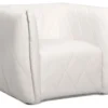 Fauteuil Moderne Revêtement Matelassé Losania Simili Blanc -Promos Fauteora Magasin fauteuil 21134193