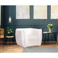 Fauteuil Moderne Revêtement Matelassé Losania Simili Blanc -Promos Fauteora Magasin fauteuil 21134201