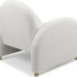 Fauteuil Club Bowie Tissu Bouclette Blanc -Promos Fauteora Magasin fauteuil 21151605