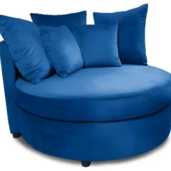 Fauteuil XXL Musso Velours Bleu