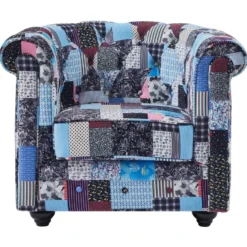 Fauteuil En Tissu Patchwork CHESTERFIELD -Promos Fauteora Magasin fauteuil 21223365