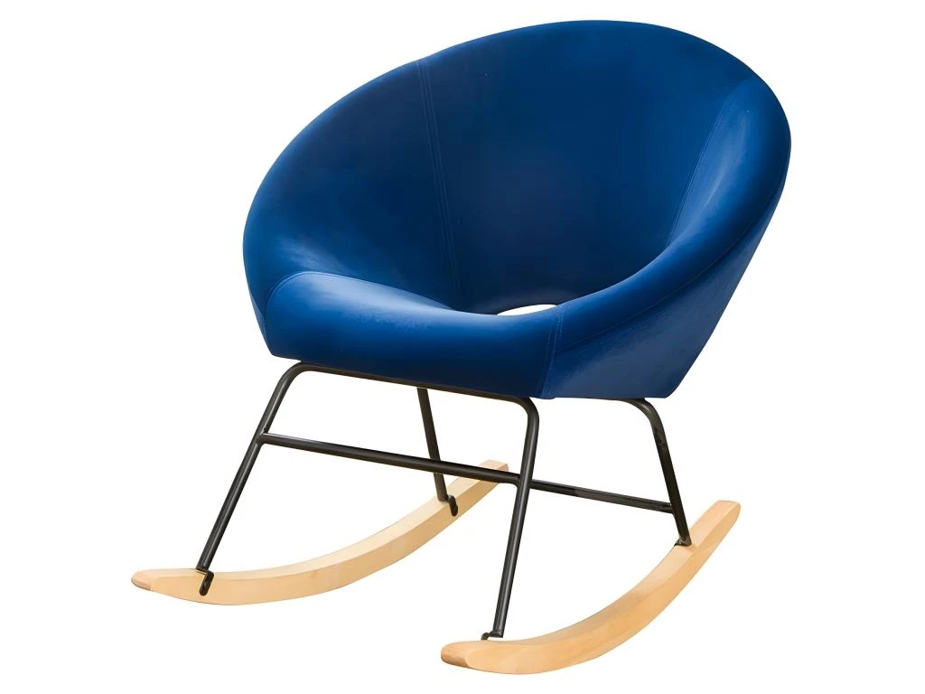 Fauteuil À Bascule Design Lisa - Couleurs - Velours Bleu 4 Fauteuil À Bascule Design Lisa - Couleurs - Velours Bleu – Image 2