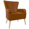 Chaise D'appoint Rembourrée En Faux Cuir Camel 2 Chaise D'appoint Rembourrée En Faux Cuir Camel -Promos Fauteora Magasin fauteuil 21522531