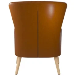 Chaise D'appoint Rembourrée En Faux Cuir Camel -Promos Fauteora Magasin fauteuil 21522535