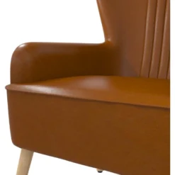 Chaise D'appoint Rembourrée En Faux Cuir Camel -Promos Fauteora Magasin fauteuil 21522537