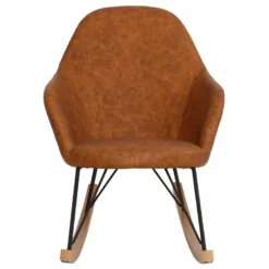 Rocking Chair En PU Cognac
