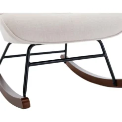 Fauteuil à Bascule En Tissu Chiné Beige ELMINA II -Promos Fauteora Magasin fauteuil 21986011