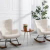 Fauteuil à Bascule En Tissu Chiné Beige ELMINA II -Promos Fauteora Magasin fauteuil 21986019