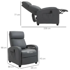 Fauteuil De Relaxation Massant ETIENNE Gris -Promos Fauteora Magasin fauteuil 21988421