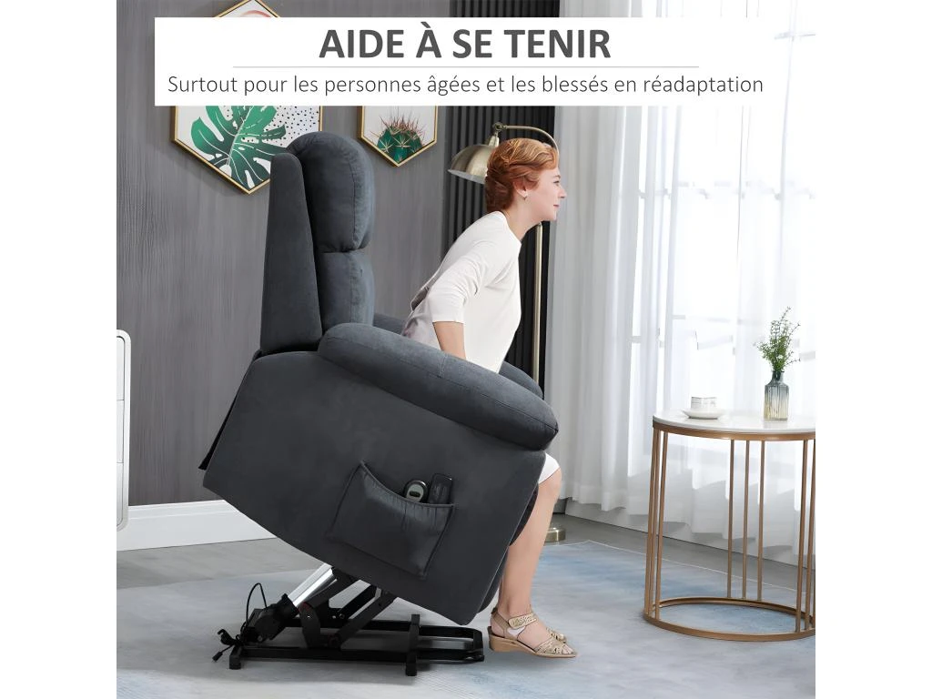 Fauteuil De Massage Releveur électrique DANIEL Gris 6 Fauteuil De Massage Releveur électrique DANIEL Gris – Image 4