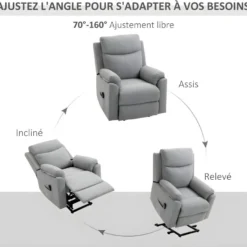 Fauteuil De Relaxation Releveur AUGUSTO Gris Clair Chiné -Promos Fauteora Magasin fauteuil 21988465