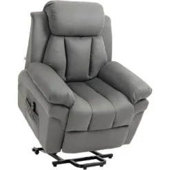 Fauteuil De Relaxation Releveur Boston Avec Repose-Pieds Tissu Gris