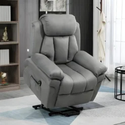 Fauteuil De Relaxation Releveur Boston Avec Repose-Pieds Tissu Gris -Promos Fauteora Magasin fauteuil 21988489