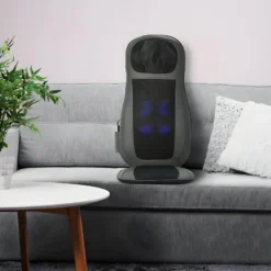 Siège Massant Chauffant Shiatsu ELINE Gris Et Noir -Promos Fauteora Magasin fauteuil 21988497