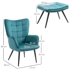 Fauteuil Design Et Repose-pieds MERIDA Bleu Canard 9 Fauteuil Design Et Repose-pieds MERIDA Bleu Canard -Promos Fauteora Magasin fauteuil 21988897