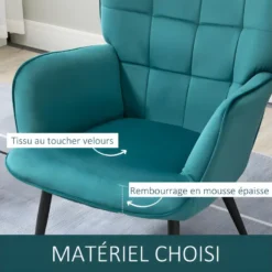 Fauteuil Design Et Repose-pieds MERIDA Bleu Canard 11 Fauteuil Design Et Repose-pieds MERIDA Bleu Canard -Promos Fauteora Magasin fauteuil 21988901