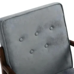 Fauteuil Lounge Design CATALOGNA Gris Et Bois -Promos Fauteora Magasin fauteuil 21988909