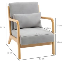 Fauteuil Lounge EVA Gris, En Bois Et Aspect Velours -Promos Fauteora Magasin fauteuil 21988917