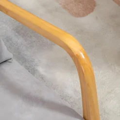 Fauteuil Lounge EVA Gris, En Bois Et Aspect Velours -Promos Fauteora Magasin fauteuil 21988921