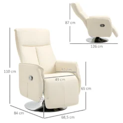 Fauteuil Relax Inclinable ANDRIA Crème -Promos Fauteora Magasin fauteuil 21989127