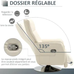 Fauteuil Relax Inclinable ANDRIA Crème -Promos Fauteora Magasin fauteuil 21989131