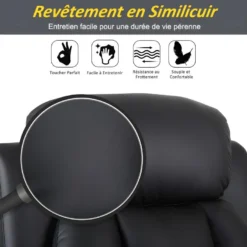 Fauteuil De Relaxation Releveur Boston Avec Repose-Pieds Noir -Promos Fauteora Magasin fauteuil 21989383