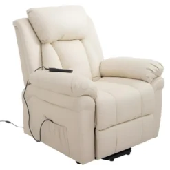 Fauteuil De Relaxation Releveur Boston Avec Repose-Pieds Crème