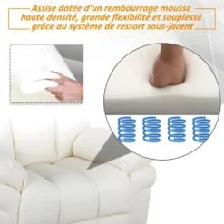 Fauteuil De Relaxation Releveur Boston Avec Repose-Pieds Crème -Promos Fauteora Magasin fauteuil 21989403