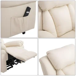 Fauteuil De Relaxation Releveur Boston Avec Repose-Pieds Crème -Promos Fauteora Magasin fauteuil 21989411