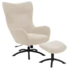 Talgarth Fauteuil Relax Avec Tabouret, Crème, Noir. -Promos Fauteora Magasin fauteuil 22046375
