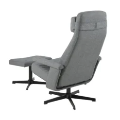 Trane Fauteuil Relax Avec Pied Pivotant Et Repose-pieds En Gris Foncé. -Promos Fauteora Magasin fauteuil 22046399