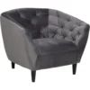 Rian Fauteuil Gris Foncé Avec Des Pieds Noirs. -Promos Fauteora Magasin fauteuil 22046401