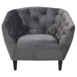 Rian Fauteuil Gris Foncé Avec Des Pieds Noirs. -Promos Fauteora Magasin fauteuil 22046403
