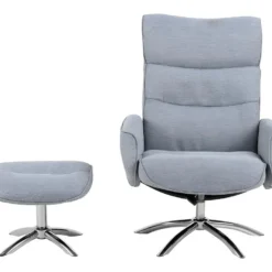 West Fauteuil Avec Repose-pieds En Tissu, Gris Clair. -Promos Fauteora Magasin fauteuil 22046491