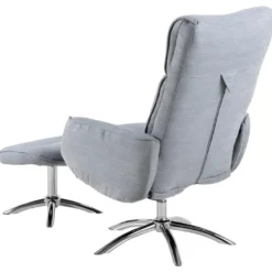 West Fauteuil Avec Repose-pieds En Tissu, Gris Clair. -Promos Fauteora Magasin fauteuil 22046493