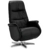 Fauteuil Relax Delta - Cuir Et Métal - Noir -Promos Fauteora Magasin fauteuil 22095803