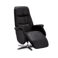 Fauteuil Relax Delta - Cuir Et Métal - Noir -Promos Fauteora Magasin fauteuil 22095805