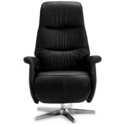 Fauteuil Relax Delta - Cuir Et Métal - Noir -Promos Fauteora Magasin fauteuil 22095807